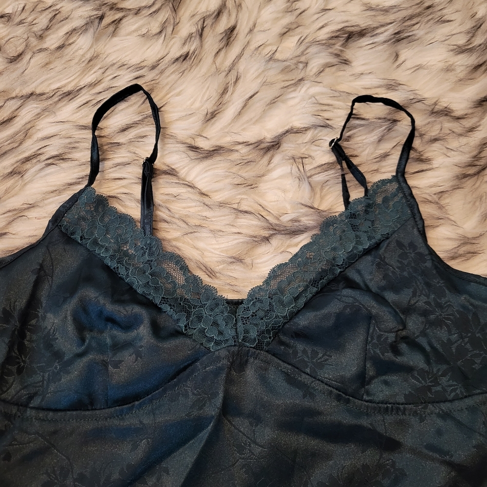 SHEIN Jacquard lace trim cami top green small - Picture 3 of 10